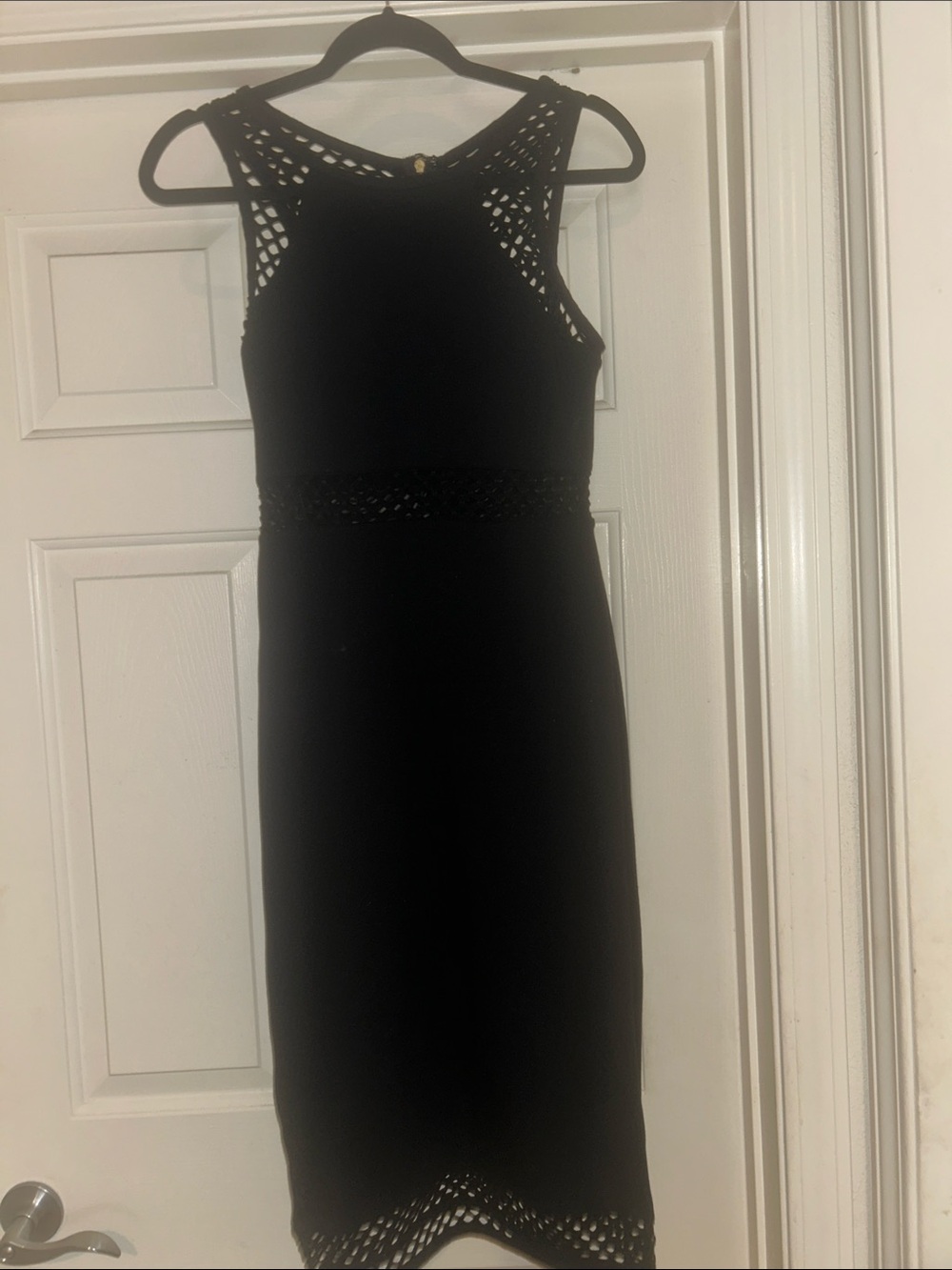 Express Black Midi Dress with Crochet Insets